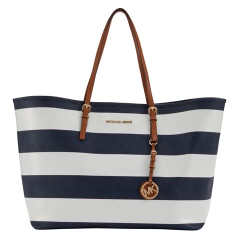 michael kors navy and white striped purse|Michael Kors white backpack purse.